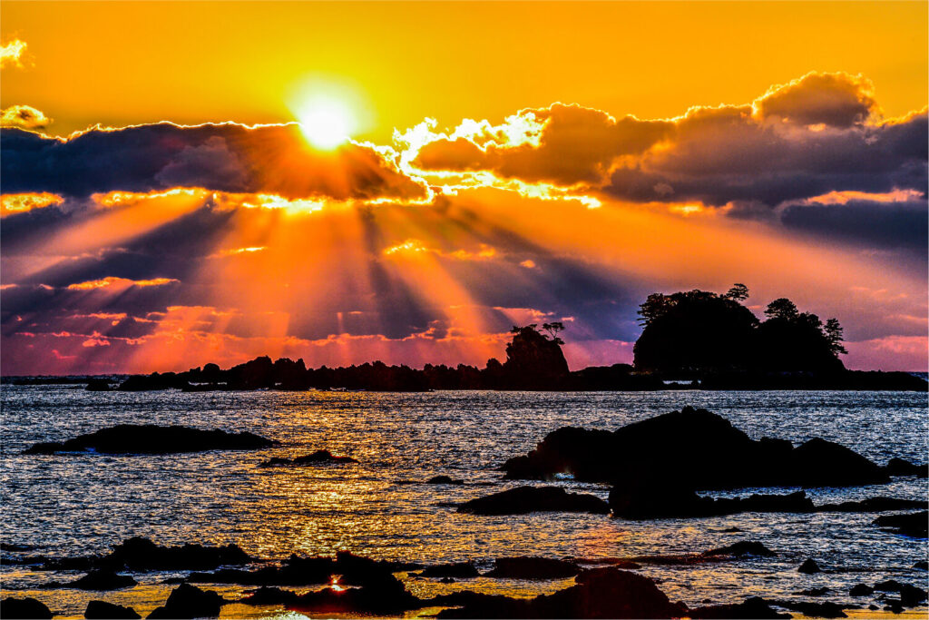 双島の夕景